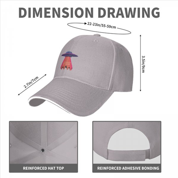 Black baseball cap with UFO abduction 'Single Taken' graphic