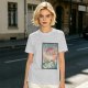 Olive T-shirt with Japanese style dragon and lightning graphic print