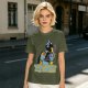 Olive T-shirt with Evil Girl Graphic Print