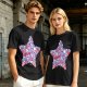 Olive T-Shirt With Patriotic Star Fast Food Print