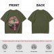 Olive T-shirt with Cartoon Cactus Free Hugs Desert Print