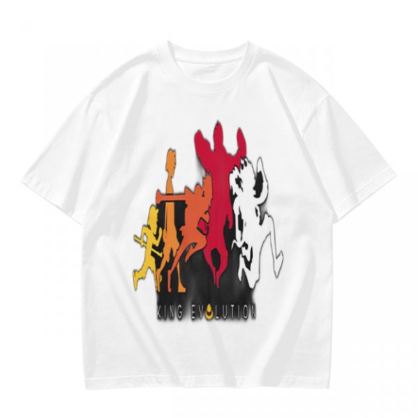 Olive Graphic T-Shirt with King Evolution Character Silhouettes