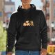 Black Hoodie With Cute Fantasy Character Graphic Print