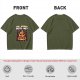 Olive t-shirt with angry boxing pizza slice graphic and 'You Wanna Pizza Me?' text