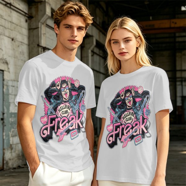 Olive Graphic T-Shirt with The Freak Hellfire Club Rock Print