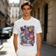 Olive T-Shirt With Cute Occult Monster And Spell Book Print