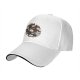 Black baseball cap with cute coffee and cat themed graphic