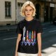 Olive T-Shirt With Shark And Colorful Ghost Creatures Print