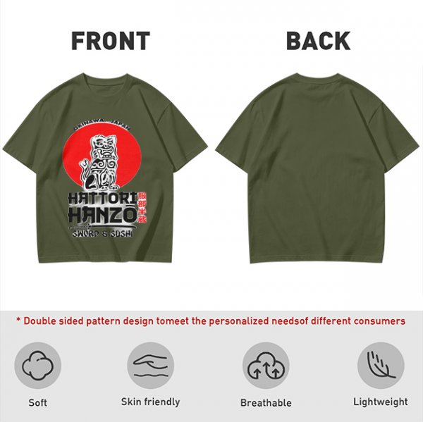 Okinawa Japan Hattori Hanzo Sword and Sushi T-Shirt