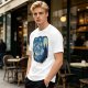 Olive T-Shirt with Starry Night Art Print