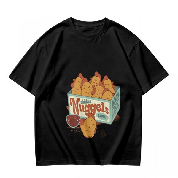 Olive T-Shirt With Cartoon Chicken Nuggets Box Print