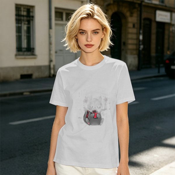 Olive Green Crewneck T-Shirt With Small Graphic Print