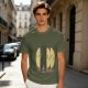 Olive T-Shirt With Funny Taco Characters Around A Campfire