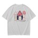 Olive Green T-Shirt With Cute Mushroom Creature Graphic