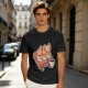 Olive green t-shirt with capybara sushi print design