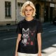 Olive T-Shirt With Cute Raccoon And Shadow Monster Graphic