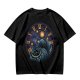 Olive T-Shirt with Cheshire Cat Clock Art Print