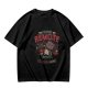 Olive t-shirt with cat graphic and 'You Found The Remote' movie text