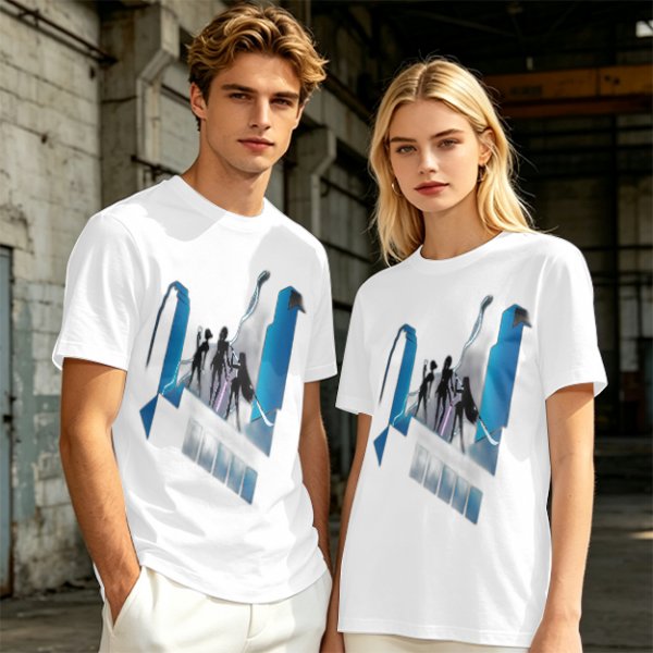 Olive Graphic T-Shirt With Futuristic Silhouette Figures Print