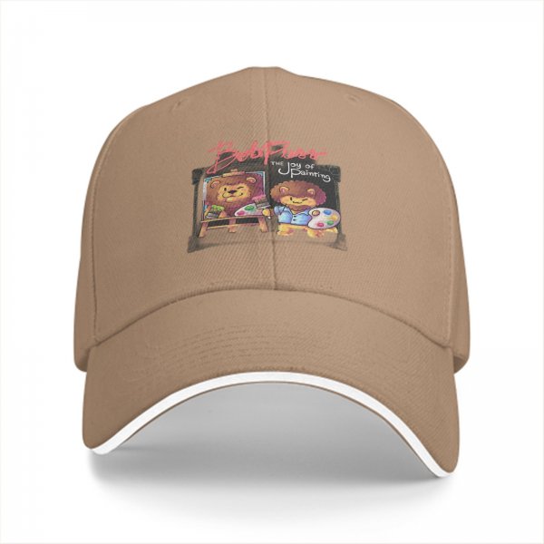 Black baseball cap with lion painter art print