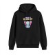 Black hoodie with 'Your Opinion is Irrelevant' and sassy cartoon elephant graphic