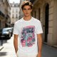 Olive t-shirt with retro hot juice devil graphic print