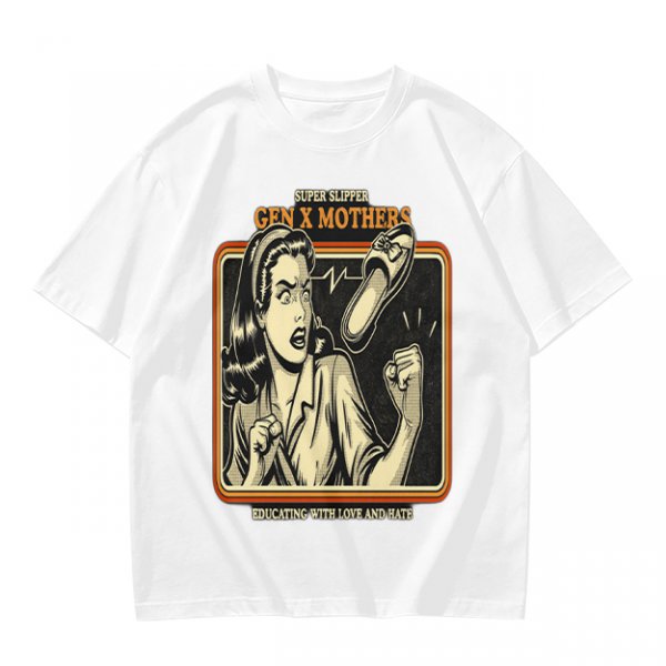 Gen X Mothers Super Slipper Funny Retro Graphic T-Shirt