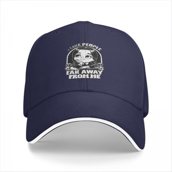 I Like People Far Away From Me Wednesday Addams Baseball Cap