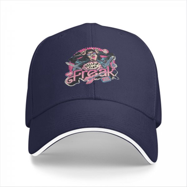 Black baseball cap with Hellfire Club The Freak graphic print