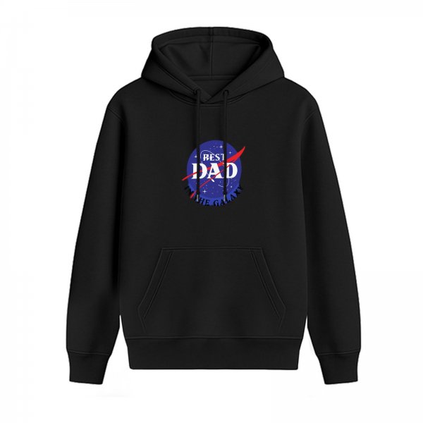 Best Dad In The Galaxy Graphic Black Hoodie