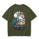 Olive T-shirt with Tangled Orange Cat Yarn It Print