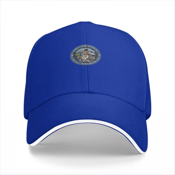 Black Baseball Cap With Circular Graphic Emblem