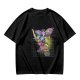 Olive T-shirt with colorful robot transformer graphic print