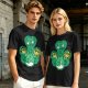 Olive Green T-Shirt With Studio Ghibli Clover Graphic Print