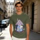 Oversized T-Shirt With Sleepy Baphomet Goat In Pajamas Print