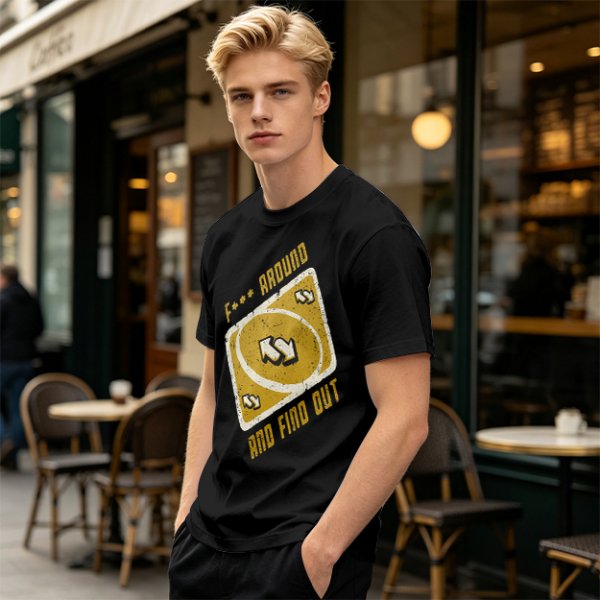 Olive Graphic Tee With 'F*** Around And Find Out' Uno Reverse Card Print
