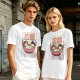 Olive T-Shirt With Cute Ramen Cat Bowl Graphic Print