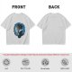 Olive T-Shirt With Anime Character Profile In Blue Cosmic Print