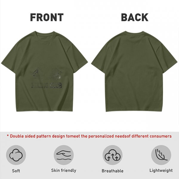 Olive Green Oversized T-Shirt With Subtle Graphic Print