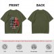 Olive graphic tee with funny cat and leave your problems behind quote