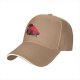 Black Baseball Cap With Playful Black Cat Red Graphic Design
