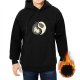 Black hoodie with yin yang cat graphic design