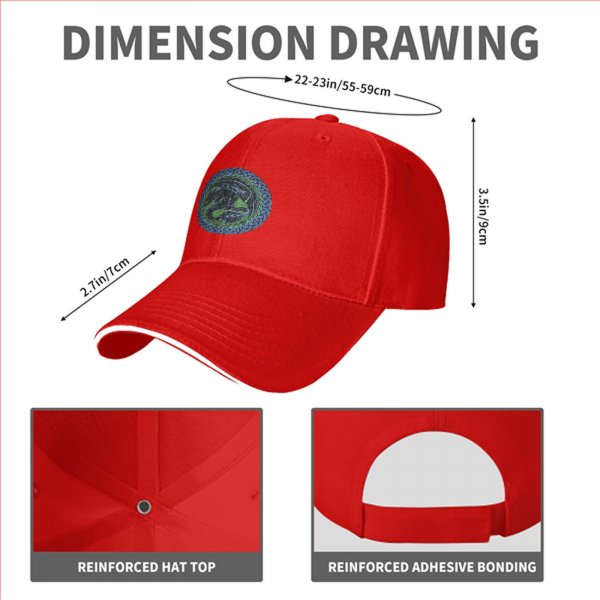 Black Baseball Cap With Celtic Knot Dragon Emblem