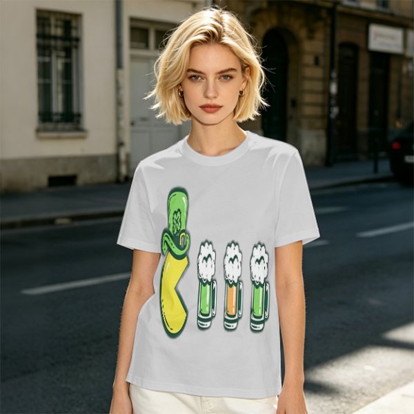 St. Patrick's Day Beer and Leprechaun Hat Graphic T-Shirt