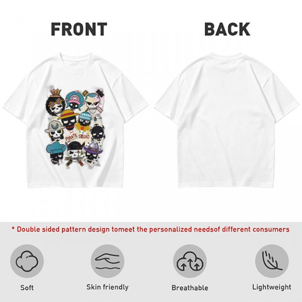 Olive T-Shirt With Pirate Squad Skull Character Print