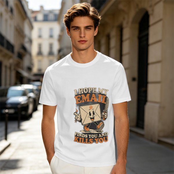 Olive Graphic T-Shirt With Sarcastic Email Cartoon Print