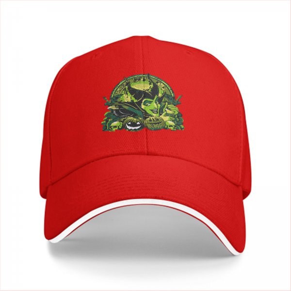 Black Baseball Cap with Maleficent Halloween Themed Print