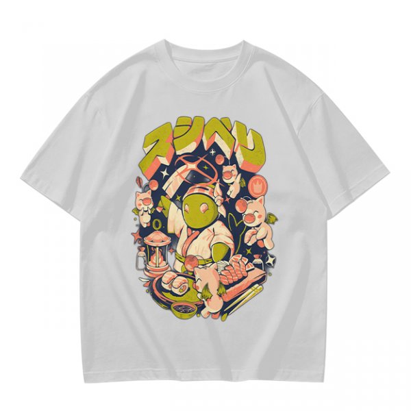 Olive T-Shirt With Final Fantasy Tonberry Moogle Sushi Art Print