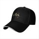 Black Baseball Cap With Rooster And Small Warrior Graphic Design