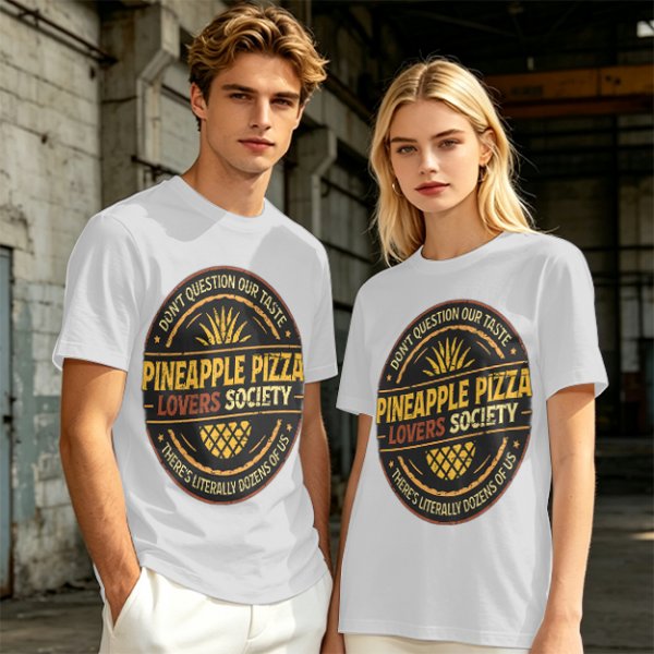 Pineapple Pizza Lovers Society Funny Graphic T-Shirt